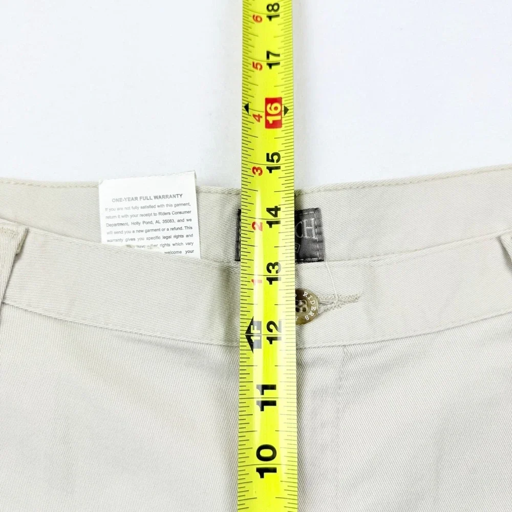 Riders Lee Women's Eased Stretch Twill Stone Beige Pants Size 18WP Relaxed NWT